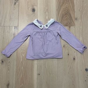 Janie & Jack long-sleeve lilac/purple top with Peter Pan Collar & Floral details